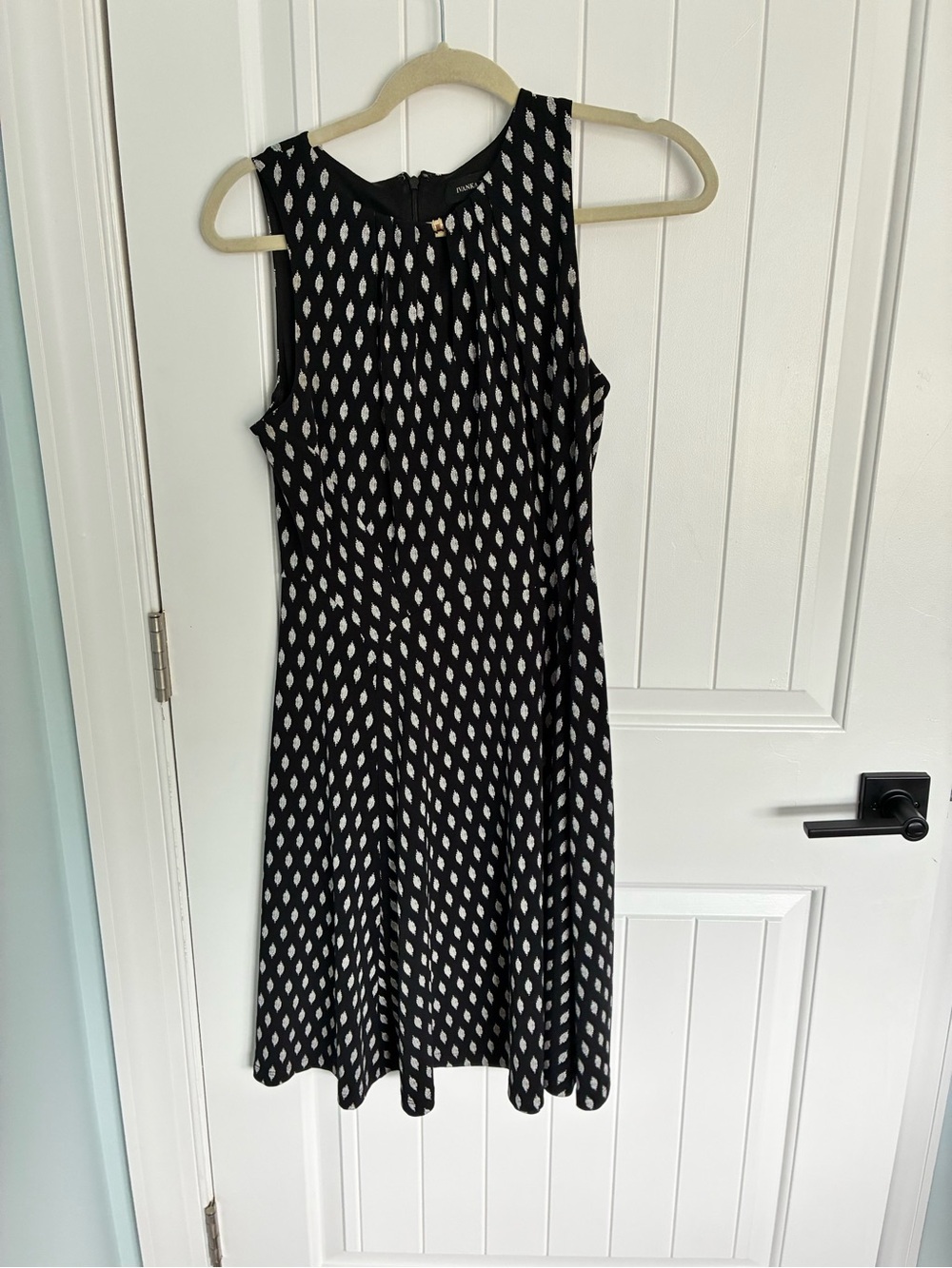Ivanka Trump Black & White Sleeveless Midi Dress